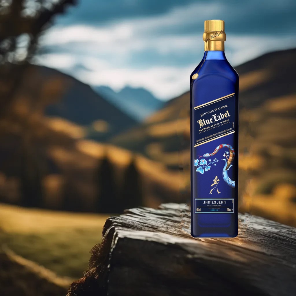 Eine Flasche Johnnie Walker Blue Label Chinese New Year of the Snake.